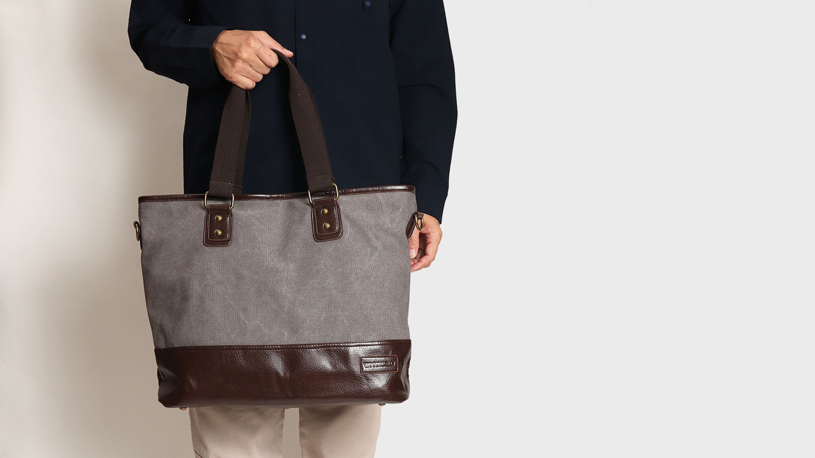【人気の大容量バッグ】WOODYBELLY B4トートバッグ【送料無料】トートバッグ メンズ 帆布 大きめ 大容量 2way ショルダーバッグ B4 A4サイズ かっこいい 通勤 ビジネスバッグ 大学生 キャンバス トートバック 一泊 旅行 父の日 誕生日 クリスマス ホワイトデー 30代 40代 50代 60代 プレゼント ブランド 贈り物 父親 彼氏 通学 誕生日 ギフト