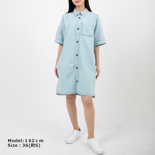 アーペーセー ワンピース シャツワンピ ブルー レディース APC COGBG 