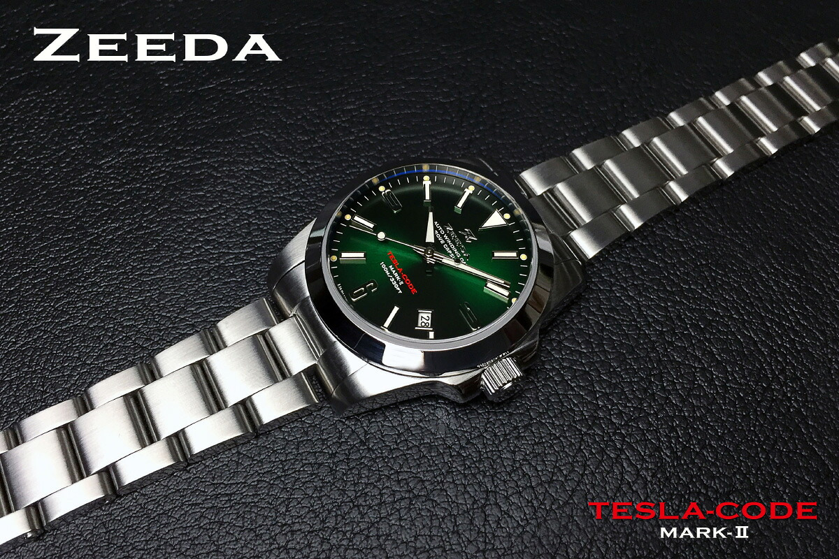 ジーダ ZEEDA テスラコード マーク2 TESLA-CODE MARK-II FOREST GREEN 腕時計 メンズ 自動巻き ZD-TC2-GRN