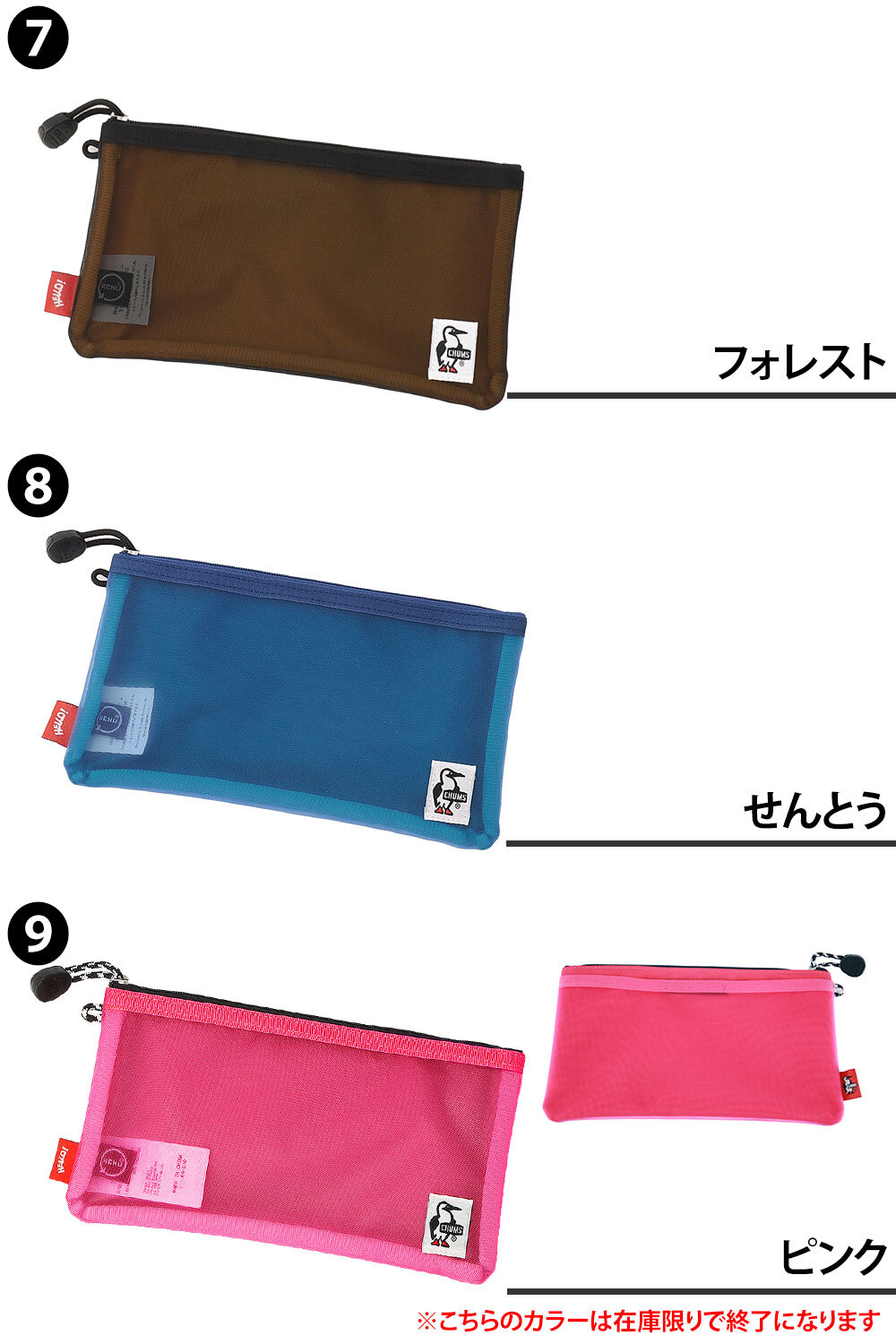 チャムス ポーチ 横長 ペンケース 文房具 便利 収納 メッシュ 軽量 CHUMS リサイクルオブロングケース CH60-4064  キッズ 誕生日プレゼント ギフト ラッピング無料 正規代理店