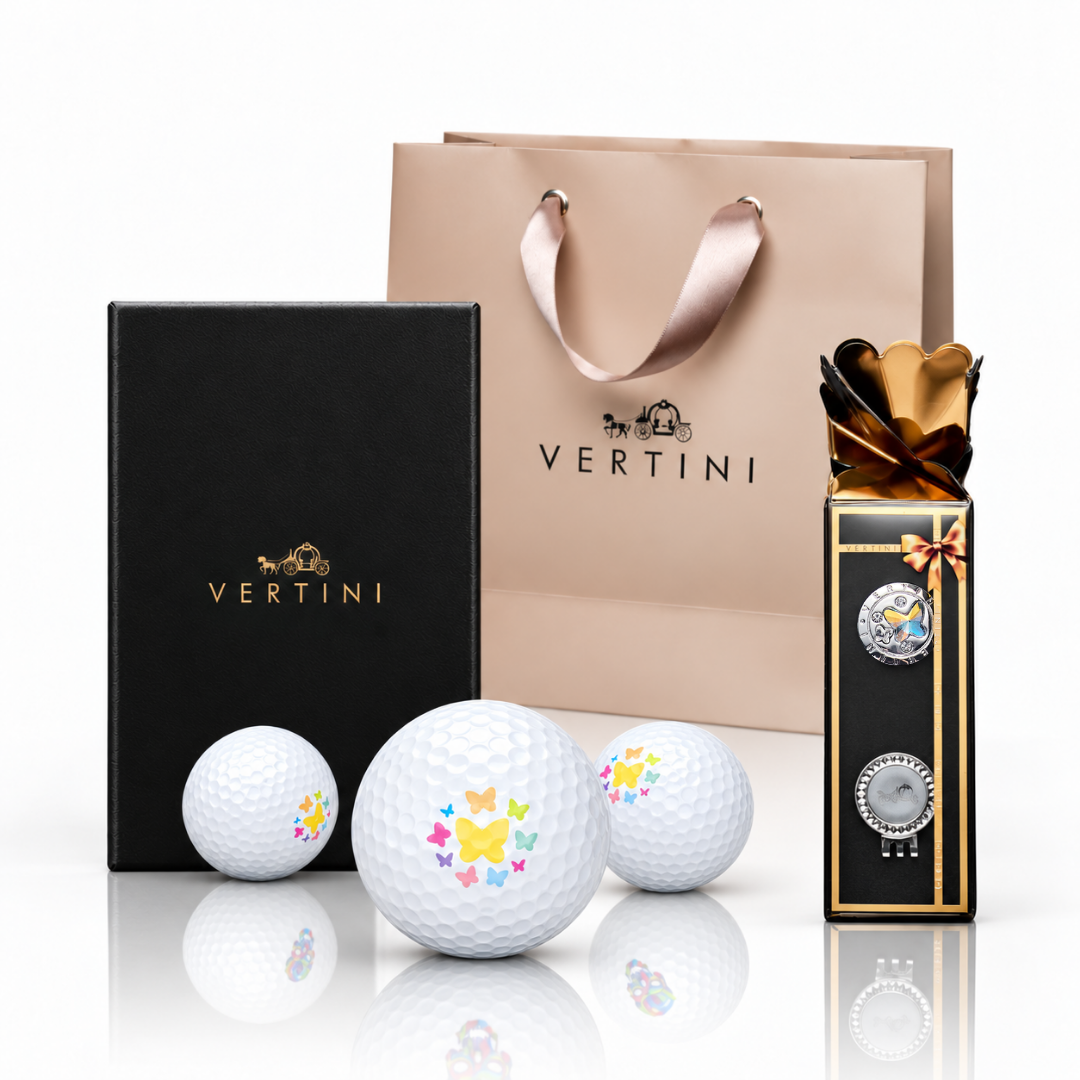 【記念品】VERTINI プレミアムゴルフマーカー (BUTTERFLY)・ゴルフボールセット (3球or6球入) ギフト プレゼント