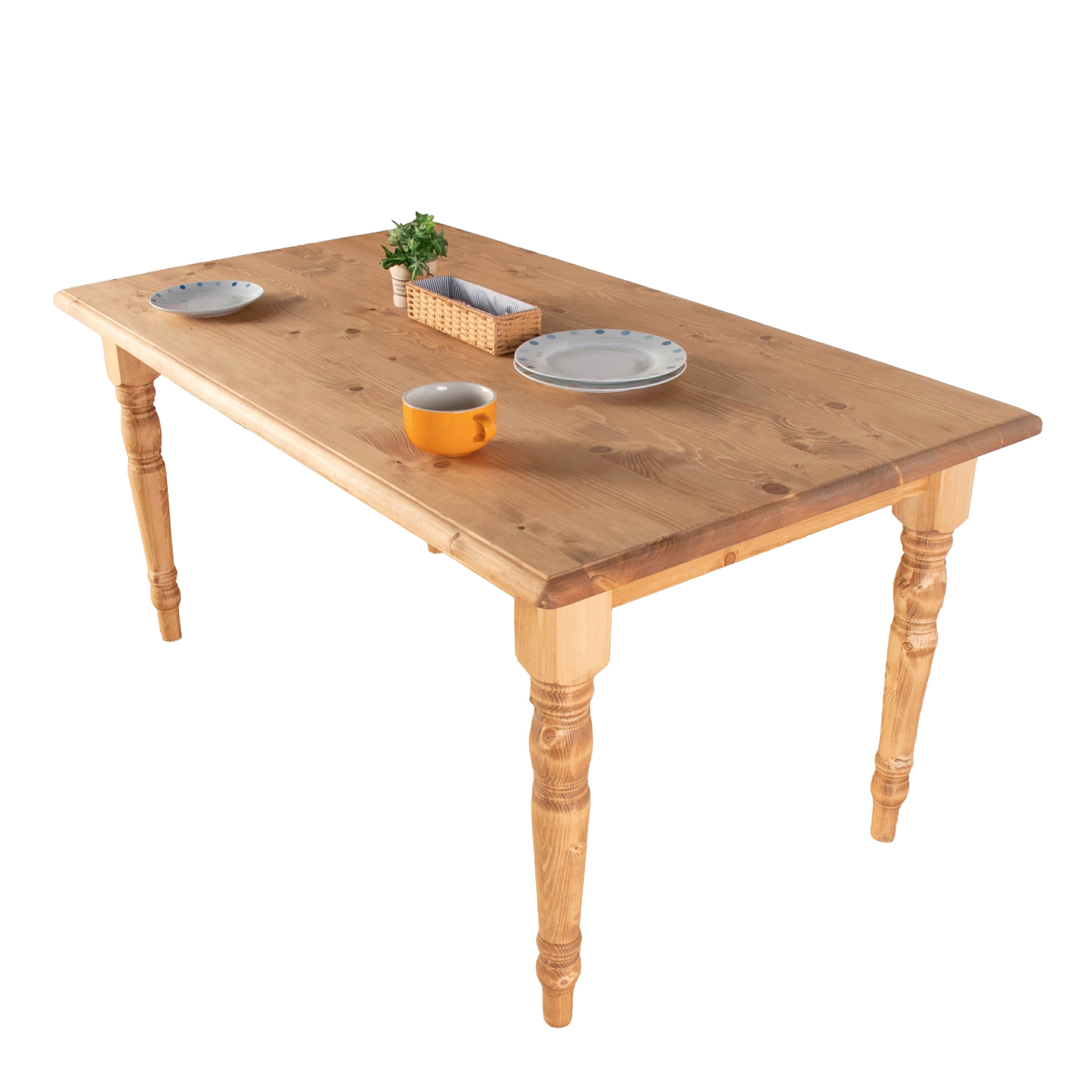 ダイニングテーブル FARMER 無垢材 パイン材 天然木 W150×D85×H72cm(引出の内寸:W36×D27.5×H 食卓テーブル 木製 食卓机 リビング ダイニング ライトブラウン おしゃれ 新生活