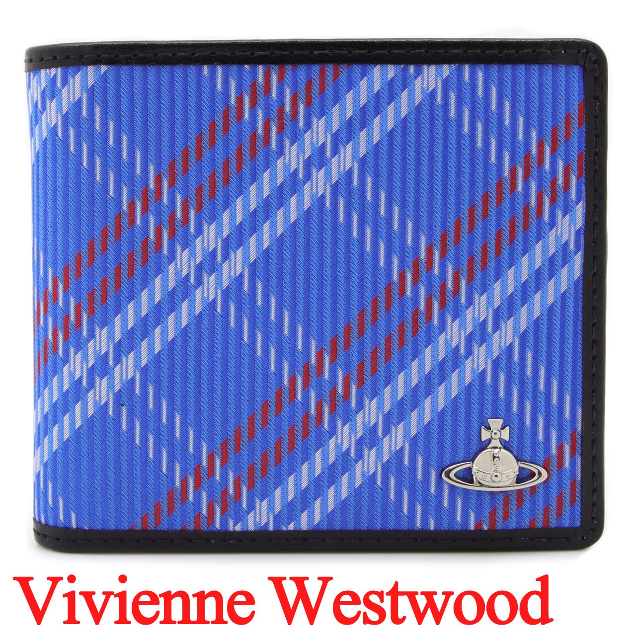 ヴィヴィアンウエストウッド 財布 メンズ 男性用 二つ折り財布 Vivienne Westwood ヴィヴィアン スチュアートチェック ブルー VW4295 (5115003MM-C00A8-K204) 【2026年秋冬モデル】 【ラッピング無料 誕生日 お祝い プレゼント ギフト 贈り物】