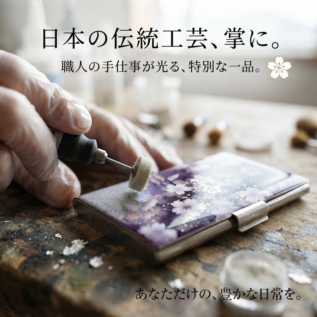 名刺入れ『間』和柄 和風 カードケース 夜桜 伝統工芸 職人 手作り 名入れ 記念日 誕生日 ギフト 送料無料 和風 ハンドメイド 立体彩色 螺鈿風 20代 40代 50代 プレゼント お祝い 還暦 退職 卒業