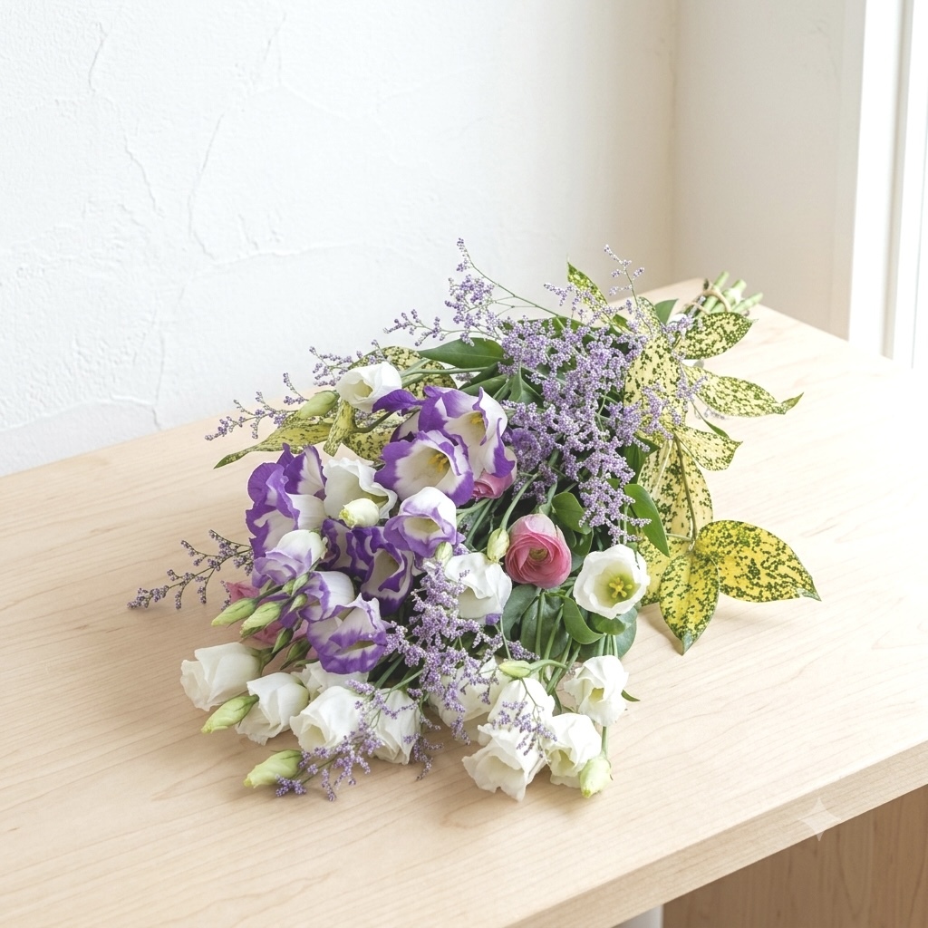 【花 お供え】【送料無料】生花　お供え花束＜洋花D＞ 法要 御仏前 ご希望の色合い イメージで 花屋さんの手作り 画像配信 メッセージカードOK 北海道・沖縄・九州・四国・中国・離島への配送は不可