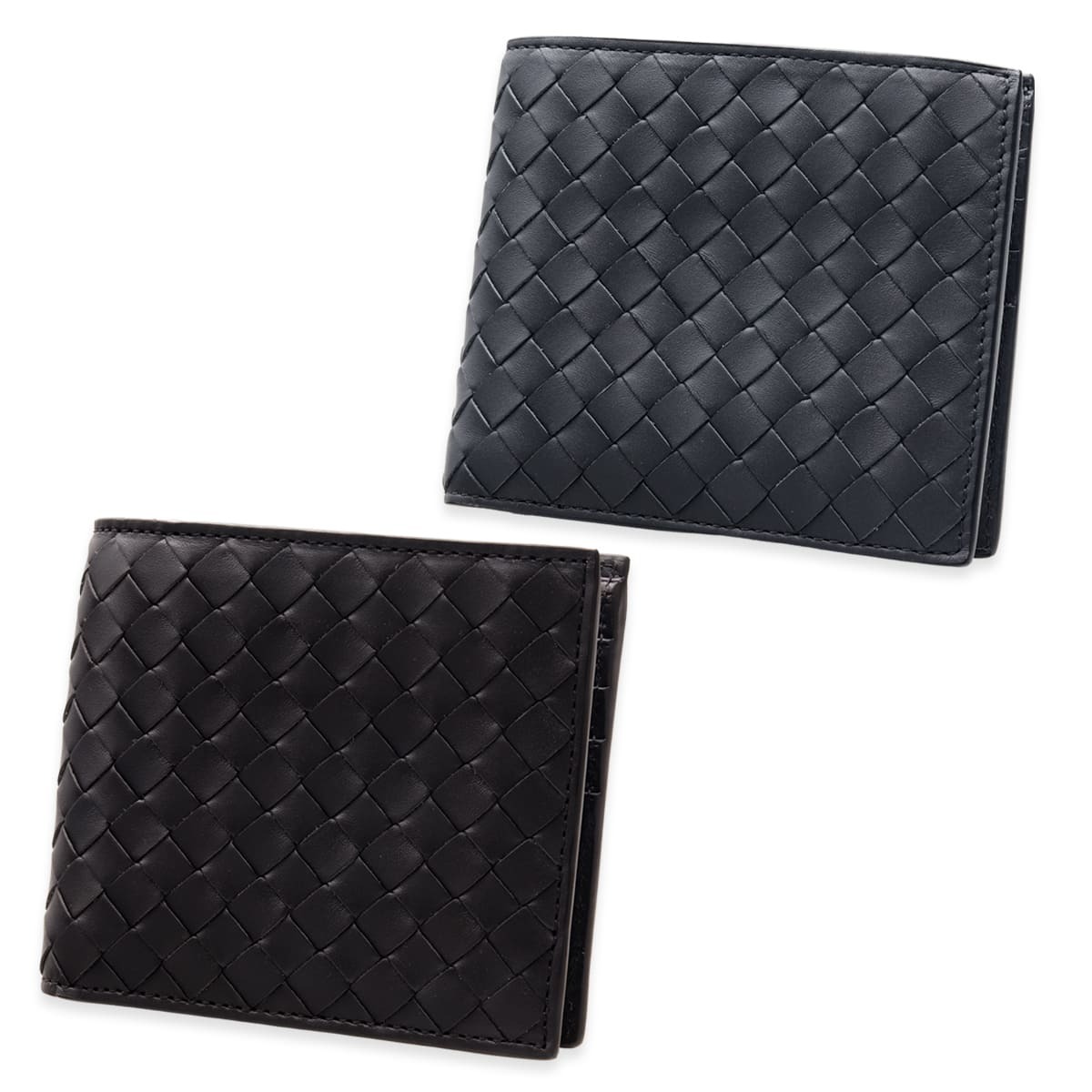 選べる2色 ボッテガヴェネタ 二つ折り財布 メンズ イントレチャート BOTTEGA VENETA 本革 札入れ 小銭入れなし カード入れ8枚 コンパクト エスプレッソ アルドワーズ 保存箱付き 113993 V47W1