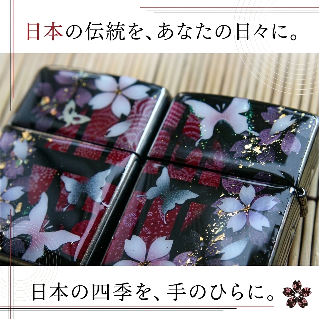ペアzippoケース「蹴」ライター ジッポ 和柄 伝統 職人 手作り 送料無料 名入れ 桜 さくら 手作り ハンドメイド 記念日 誕生日 プレゼント ギフト