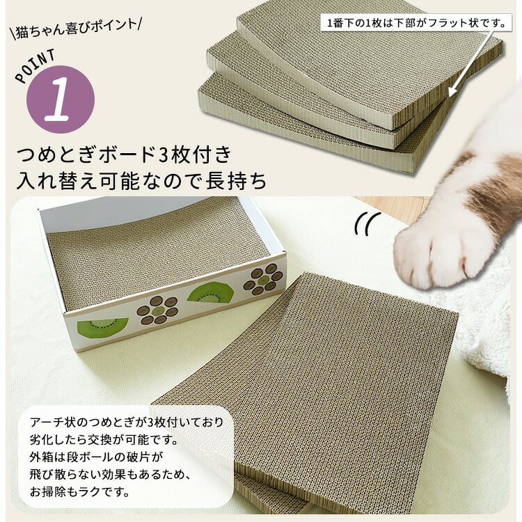 ペット家具 ペット用品 単品 猫用爪とぎ 段ボール ポップシリーズ フルーツサンド