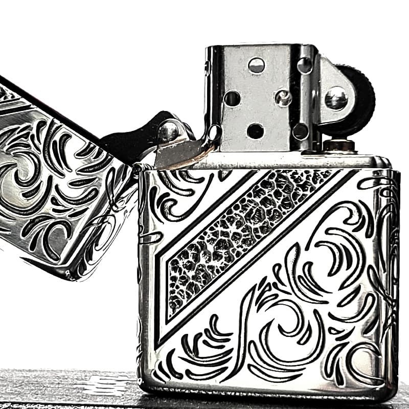 ZIPPO アーマー 限定 レアナンバー [No.111] ヴェネチアンライン 一点物 ジッポ ライター シリアルナンバー入り シルバー ハンマートーン 銀燻し かっこいい 重厚 おしゃれ メンズ ギフト プレゼント