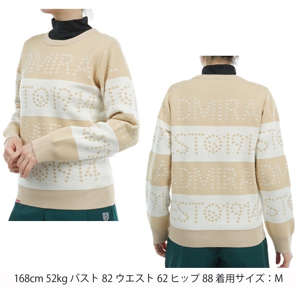 アドミラル ゴルフ レディース ゴルフ＆ロゴボーダー クルーセーター ADMIRAL ADLA464 秋冬モデル お誕生日祝い お祝い 記念品 30代 40代 50代 60代 母の日 お母さん 還暦祝い 敬老の日 彼女 人気プレゼント プレゼント