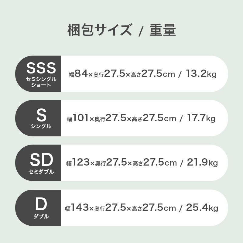 ベッド 寝具 マットレス セミシングルサイズ ショート丈 ポケットコイル マットレス単品 マットレスのみ 圧縮ロールタイプ マット ベットマット ダブル コンパクト梱包 シングル 送料無料