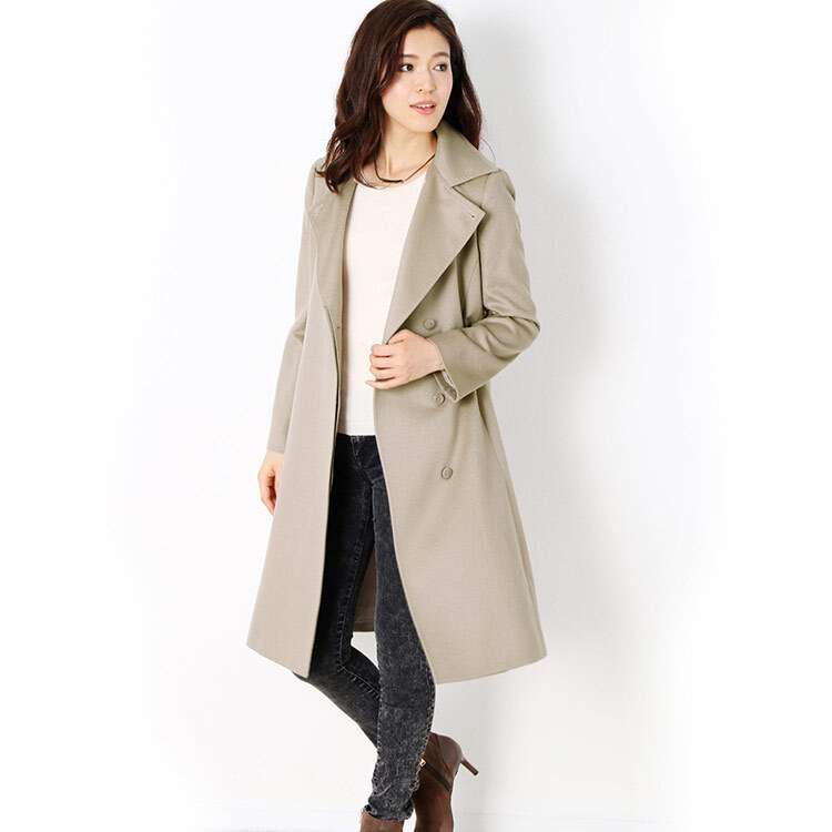 【1点限り】カシミヤ コート ベルト 付き レディース カシミヤ100％ レディース 婦人用 カシミヤ コート カシミア 女性用 カシミア きれいめ フォーマル 裏地 キュプラ グレージュ 冬 20代 30代 ギフト プレゼント 6F (4515-1r)