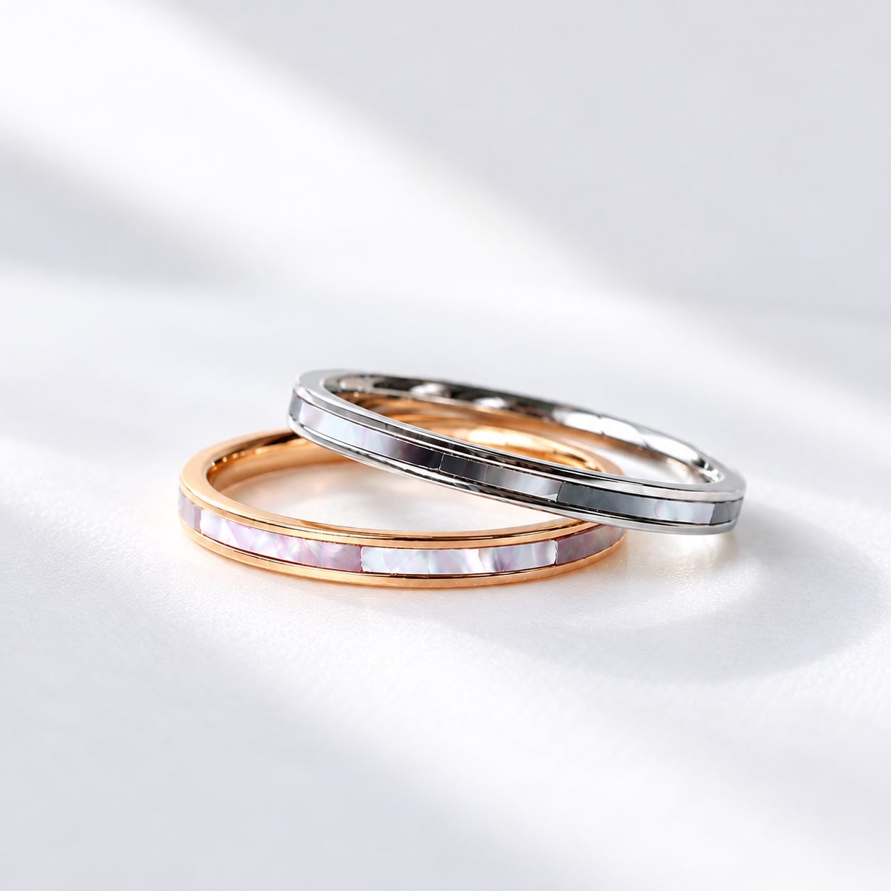 Rve〈レーヴ〉夢をまとうシェルリング｜刻印可能｜ブラック サージカルステンレス 金属アレルギー対応 結婚記念日 夫婦ペア 無料ラッピング ジーラブ 女性ギフト 【sk-16】 ジーラブ