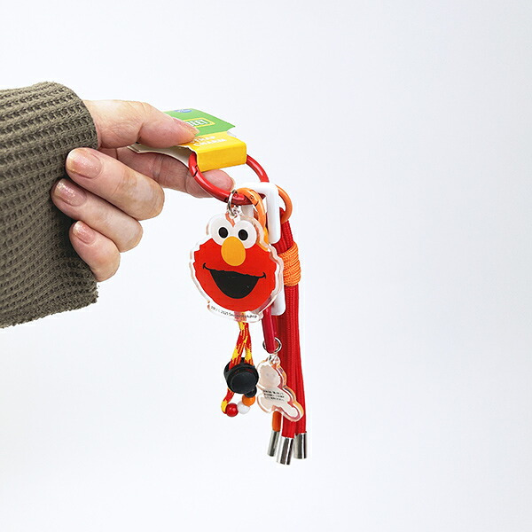 セサミストリート エルモ ストラップチャーム キーホルダー (レッド)