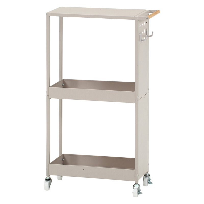 すきま収納ワゴン Flat(フラット) オフホワイト・ブラック・グレージュ 3色展開 キッチンワゴン レンジ台 キャスター付き 省スペース おしゃれ シンプル 新生活 家具 インテリア 不二貿易