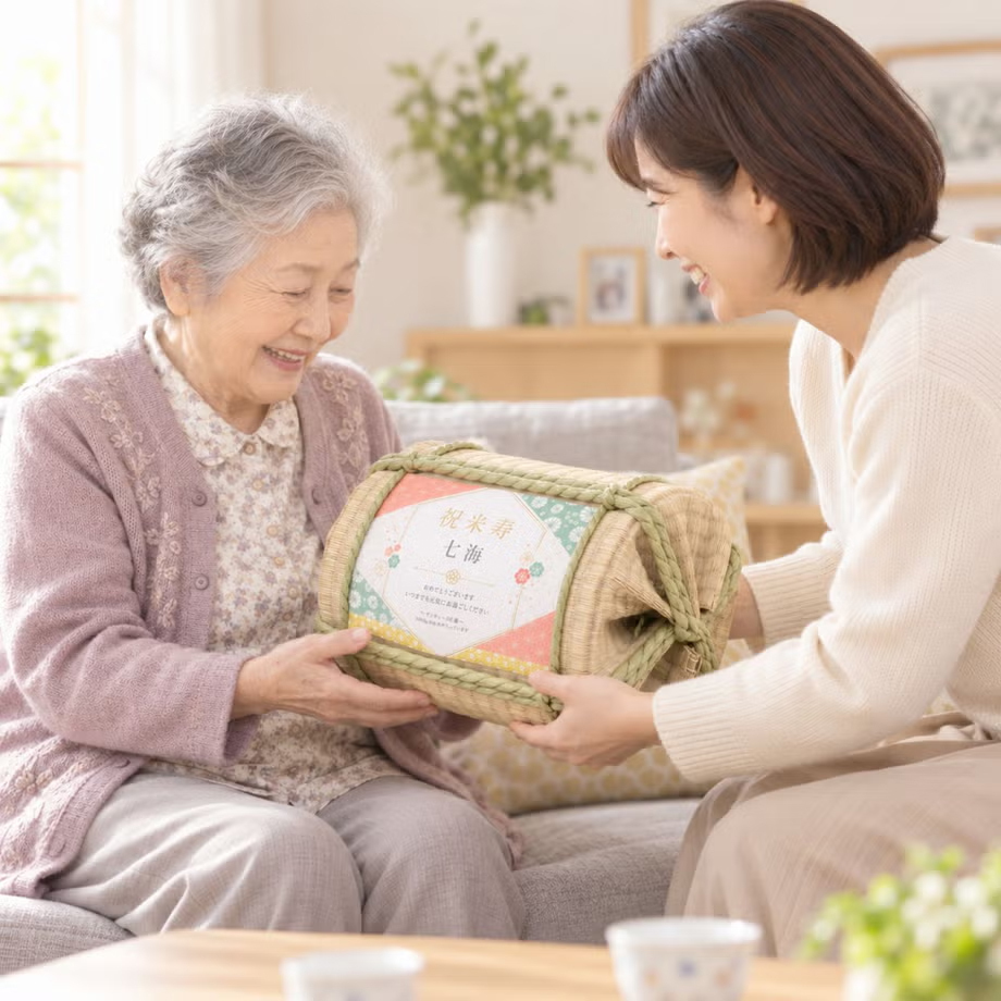 長寿祝い俵米「小紋（こもん）」還暦・古希・喜寿・傘寿・米寿・卒寿