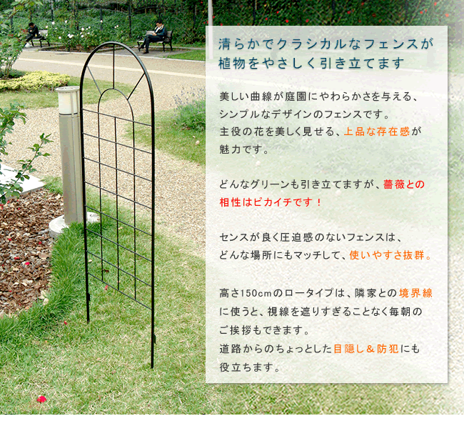 ガーデン エクステリア クラシックフェンス ロータイプ 2枚組 フェンス ゲート 扉 アイアン ガーデニング 枠 柵 仕切り 目隠し 境目 クラシカル アンティーク トレリス ベランダ つる 薔薇 バラ 朝顔 園芸 ラティス 新生活