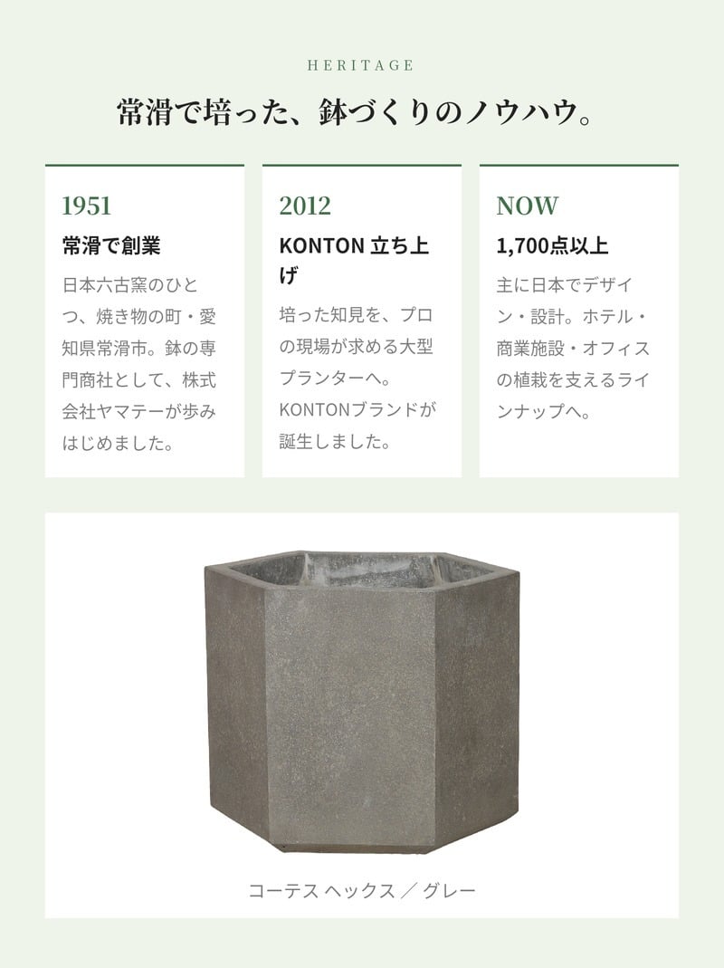 植木鉢 おしゃれ 大型 17号 13号 10号 L M S サイズ 鉢カバー KONTON コントン コーテス ヘックス 多面体 六角形 四角 ファイバーセメント セメント 屋外 室内 高級 北欧 モダン ナチュラル 観葉植物用 シンボルツリー サボテン 多肉植物 特大 玄関 プランター ホワイト