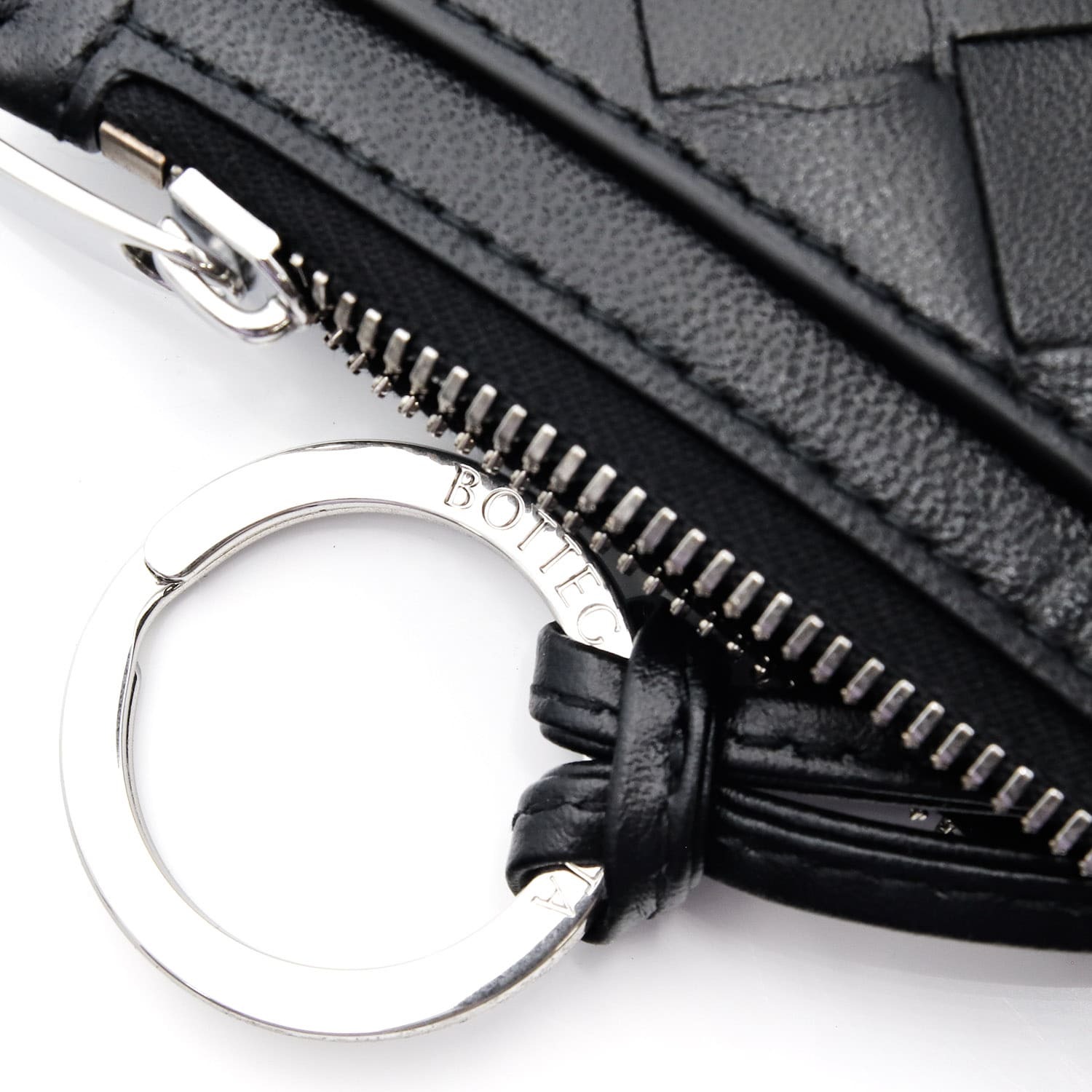 ボッテガヴェネタ BOTTEGA VENETA コインケース 小銭入れ キーケース キーリング付き イントレチャート メンズ レディース ブラック 黒 ラムレザー 本革 ファスナー 608784 V48C3 8803 ミニ財布