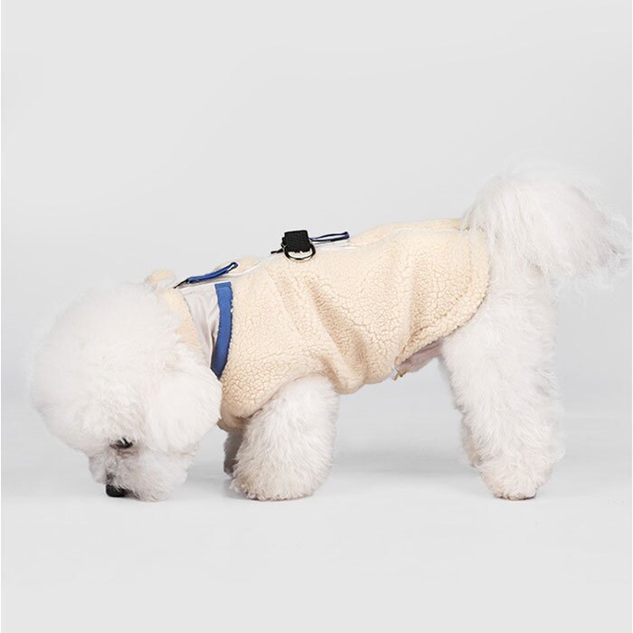 ドッグウェア冬 通販 犬の服冬用 ペットウェア 犬用ジャンパー 防寒ジャケット ハーネス付き犬服 背中開きベスト 小型犬中型犬 あったか裏起毛 中綿入りコート お散歩お出かけ 反射テープ付き 着脱簡単ウェア あたたかい 着脱簡単 ペット用品
