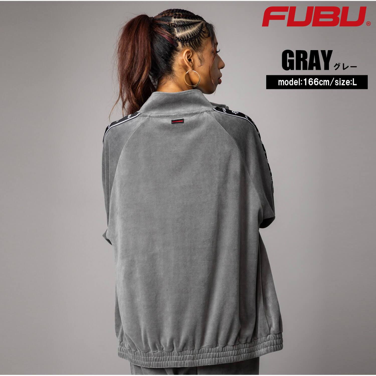  FUBU フブ ベロア トラックジャケット メンズ フルジップ ダブルジップ ブルゾン スポーティ ライトアウター ストリート ヒップホップ オーバーサイズ 秋冬 M L XL XXL 大きいサイズ レディース 黒 fam-62709 2026FW