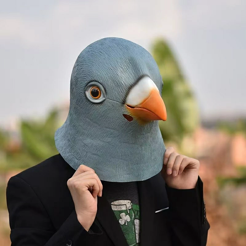 ハト マスク 鳩 ハロウィン 仮装 コスプレ 鳥マスク ハトマスク ヘッドマスク 被り物 鳥 動物 アニマル リアル おもしろ 大人用 フリーサイズ 男女兼用 コスチューム 仮面 変装 パーティー イベント 撮影 小道具