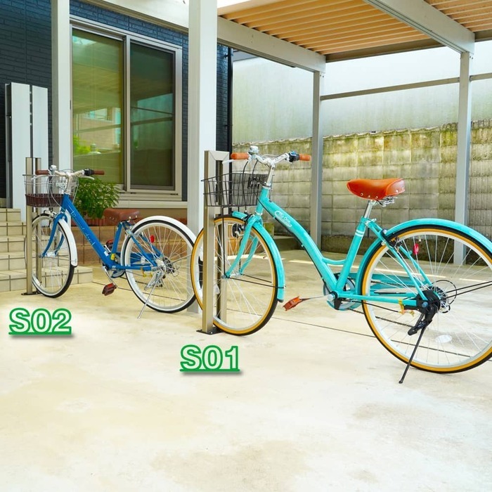 収納家具 ラック サイクルスタンド DIY 床付け 1台 かっこいい LED 自転車スタンド 屋外 ライト スタンド 自転車 サイクル 駐輪場 固定式 固定タイプ 盗難防止 （銀 銀色 シルバー） ギフト お祝い 模様替え 送料無料