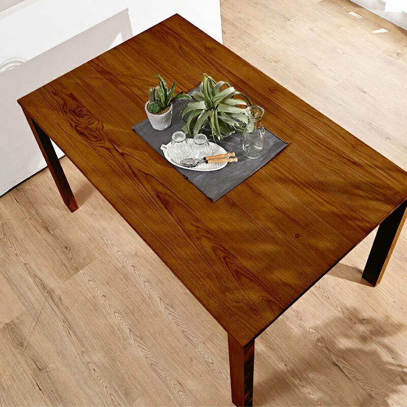 ダイニングテーブル 単品 130cm幅 木製 4人用 チーク無垢材 角型 コンパクト コーヒーテーブル 机 インテリア おしゃれ ナチュラル 天然木 北欧 カフェ 食卓 モダン 新生活