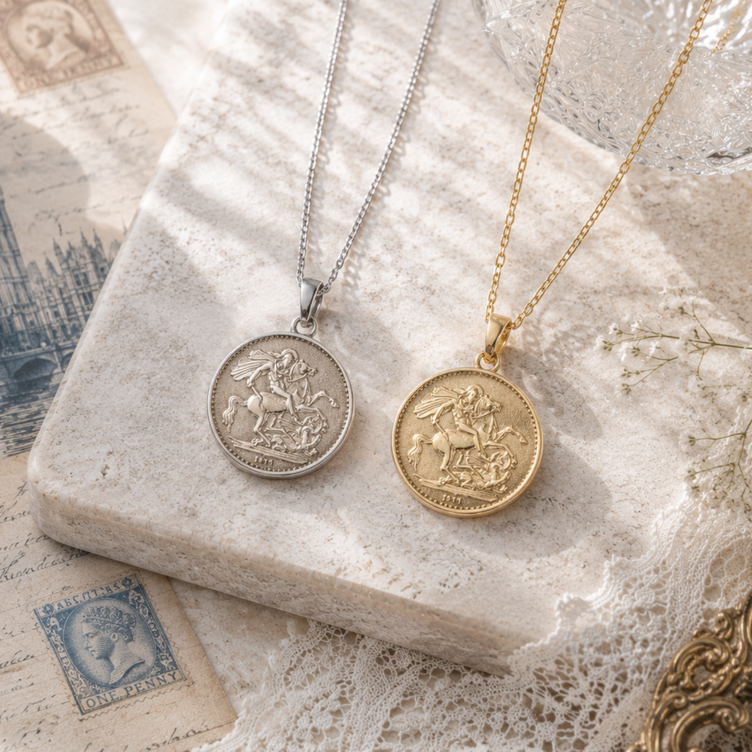 コインネックレス (英国国章の盾／セントジョージ)  Coin Necklac Dress Up ドレスアップe PUPE130