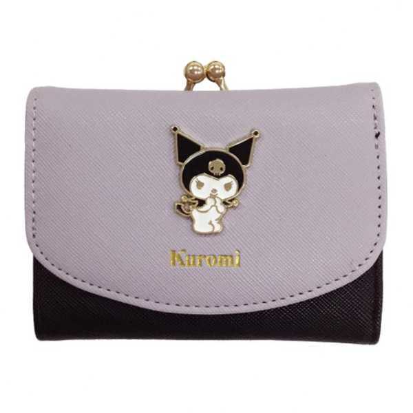 クロミ 財布 がま口 ミニ財布 レディース キャラクター グッズ 小物入れ 小銭入れ 合皮 バイカラー おしゃれ 大人 可愛い サンリオ ミニウォレット コンパクト ギフト プレゼント サンリオ正規ライセンス品