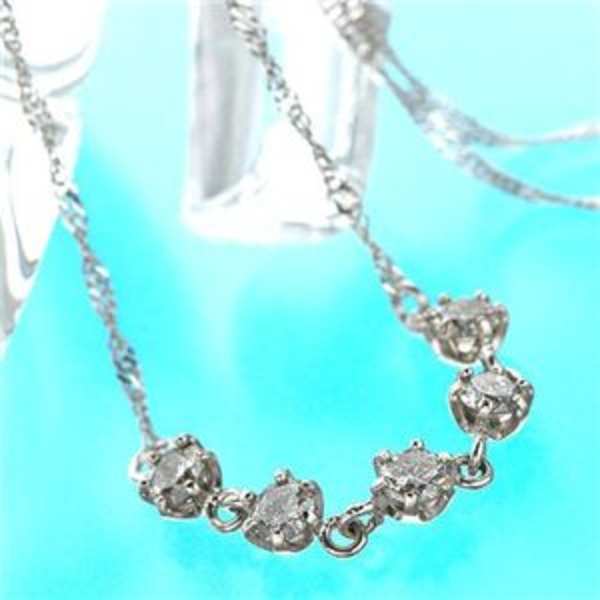 ブレスレット レディース K18WG 天然ダイヤモンド 0.3ct 5石 18金 ホワイトゴールド ダイヤブレスレット 華奢 シンプル おしゃれ アクセサリー 記念日 誕生日 ギフト