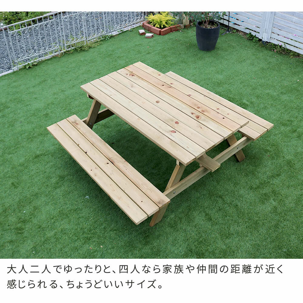テーブル 日本製ひのきピクニック 防腐加工 無塗装