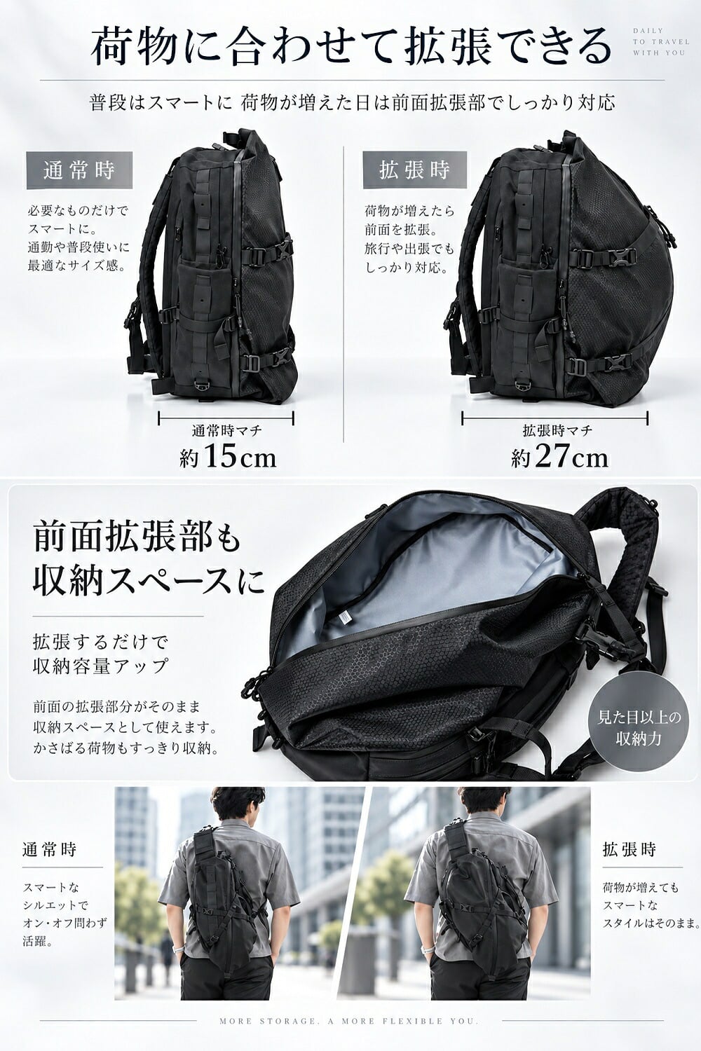 【ラッピング無料】Gran Walker ALPHA-PACK 23L 大容量 拡張式 ボディバッグ メンズ 多機能 スリングバッグ ガジェット収納 通勤 通学 旅行 ギフト 釣り キャンプ