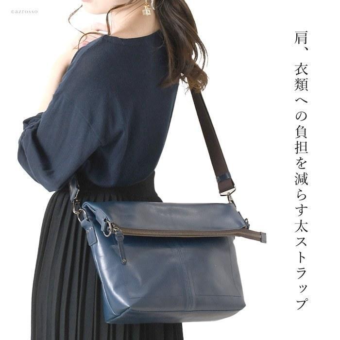 2way ショルダーバッグ 本革 A4収納 レザー バッグ 日本製 コンパクト 大容量 レディース