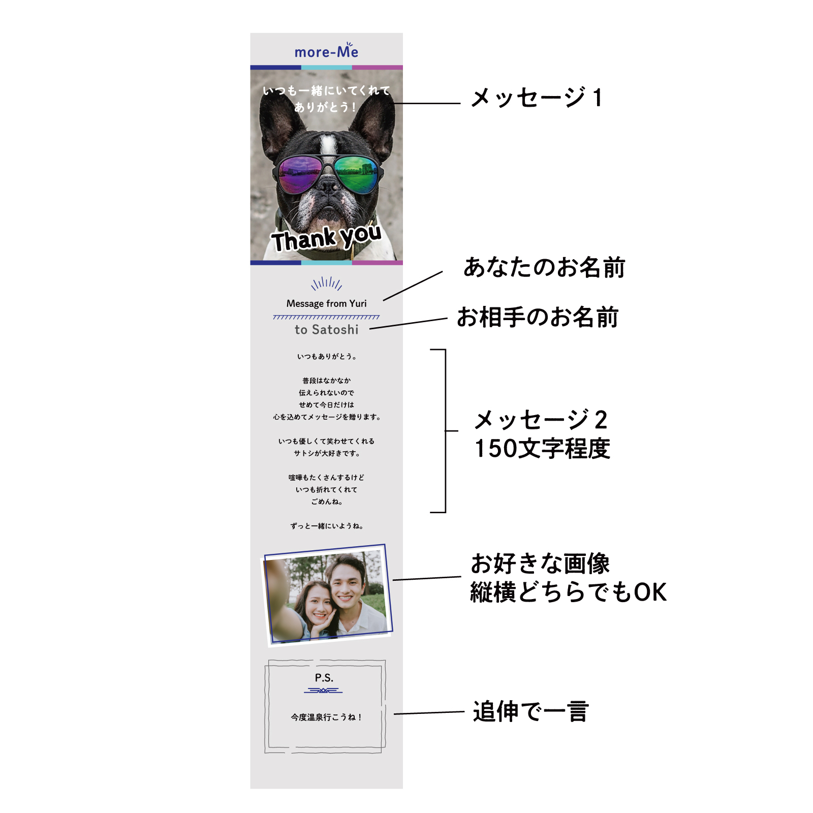 more me for message スマホをかざすと想いが溢れるデジタルメッセージ【フレンチブル】メッセージギフト  誕生日 記念日 プレゼント【送料無料】