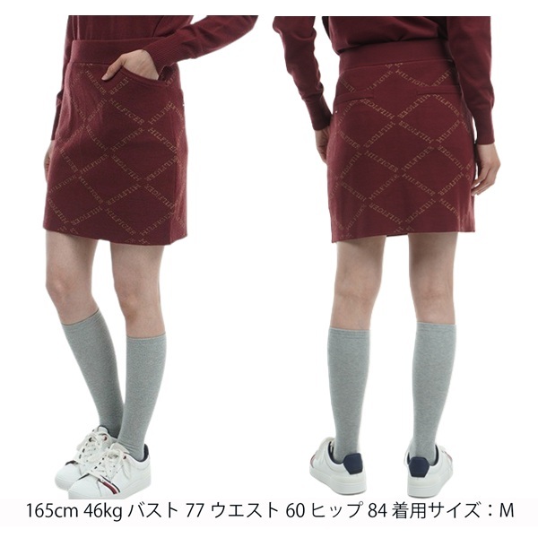 トミーヒルフィガー ゴルフ レディース モノグラムジャガード ニットスカート TOMMY HILFIGER THLA488 秋冬モデル お誕生日祝い お祝い 記念品 30代 40代 50代 60代 母の日 お母さん 還暦祝い 敬老の日 彼女 人気プレゼント プレゼント
