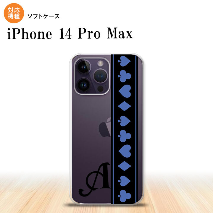 iPhone14 ProMax iPhone14 Pro Max スマホケース 背面ケースソフトケース トランプ 帯 黒 青 +アルファベット 2022年 9月発売 nk-i14pm-tp525i