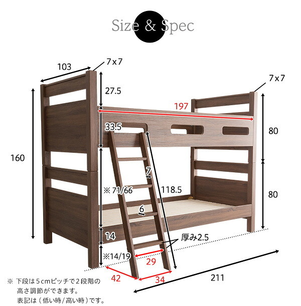 木目調 ヴィンテージ 3Dシート 耐荷重300kg 二段 2段 CLID クリッド ロフト おしゃれ はしご すのこ 木目調３Ｄシート二段 CLID-クリッド