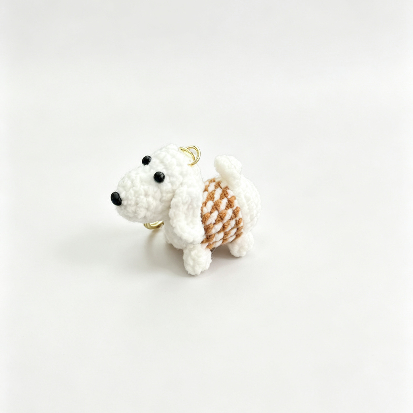 犬チャーム 毛糸 ハンドメイド風 ぬいぐるみ キーホルダー ミニわんこ バッグ飾り かわいい アクセサリー 小物 誕生日 記念日 プレゼント ギフト