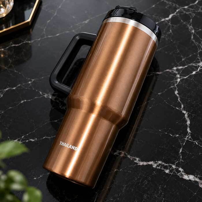 スタバ スタンレー コラボ タンブラー 1183ml ザ・クエンチャー コッパー ブラック 海外限定モデル ステンレスボトル ストロー付 大容量 水筒 おしゃれ 保冷 アウトドア キャンプ オフィス 贈り物 プレゼント 40oz