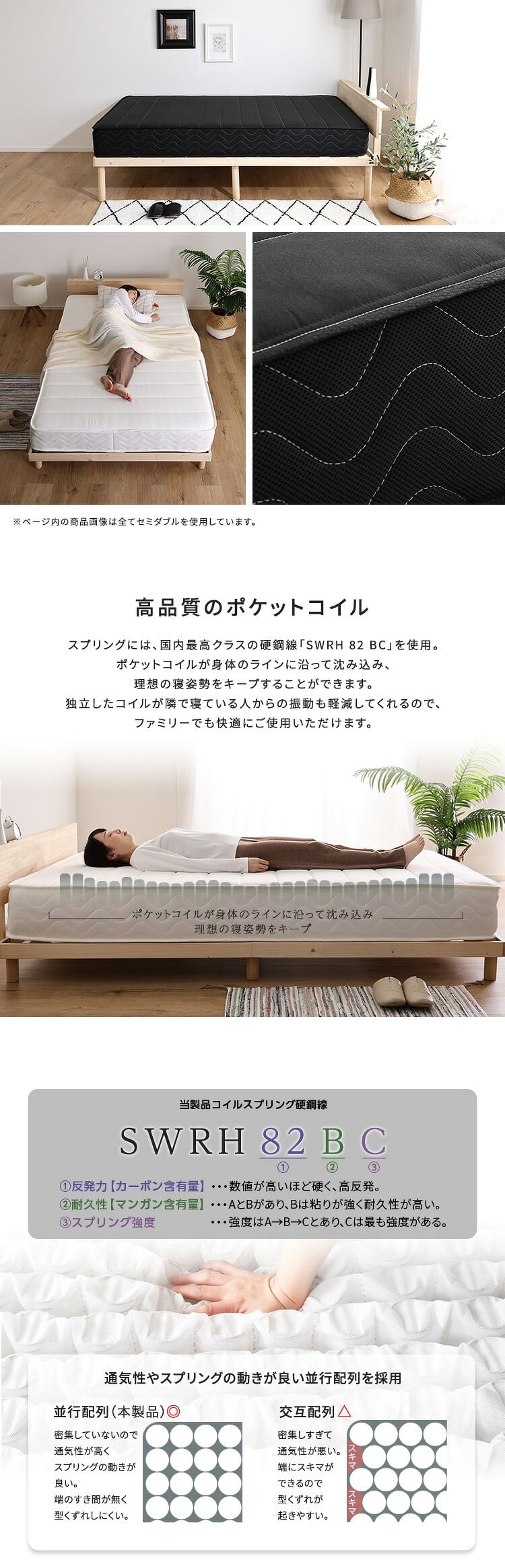 日本製ポケットコイルマットレス【nukkua-ヌックア-】(セミシングル) 高品質 コンパクト 高反発 厚さ23cm 省スペース 抗菌 防ダニ 防臭 リバーシブル 敷きマット 寝具マット マットレス寝具 寝具用品 寝室用品 インテリア ポリエステル 綿