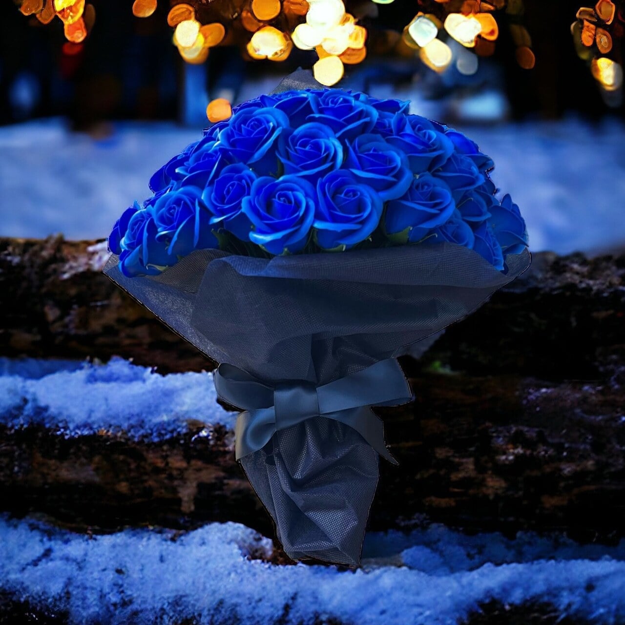 【ロイヤルブルー】「サヴォンローズ」 花束 ブーケ バラの花束 薔薇の花束 花ギフト フラワーギフト フラワーボックス プロポーズ サプライズ ソープフラワー シャボンフラワー 石鹸フラワー 石鹸の花 石鹸のバラ 枯れない花 インテリア 母の日 父の日 敬老の日 クリスマス バレンタイン ホワイトデー 誕生日 入学 卒業 就職 結婚祝い 結婚記念日 退職祝い 記念日 