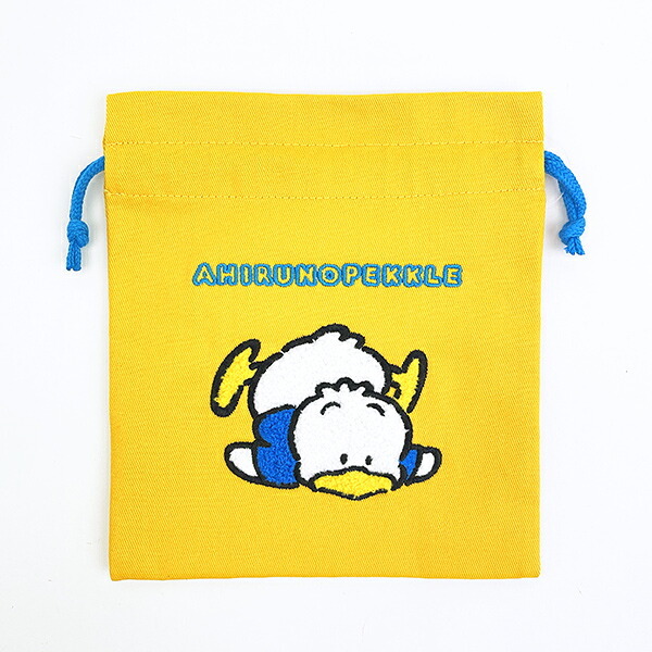 サンリオ あひるのペックル サガラ刺繍巾着 レトロ サンリオキャラクターズ5 Sanrio