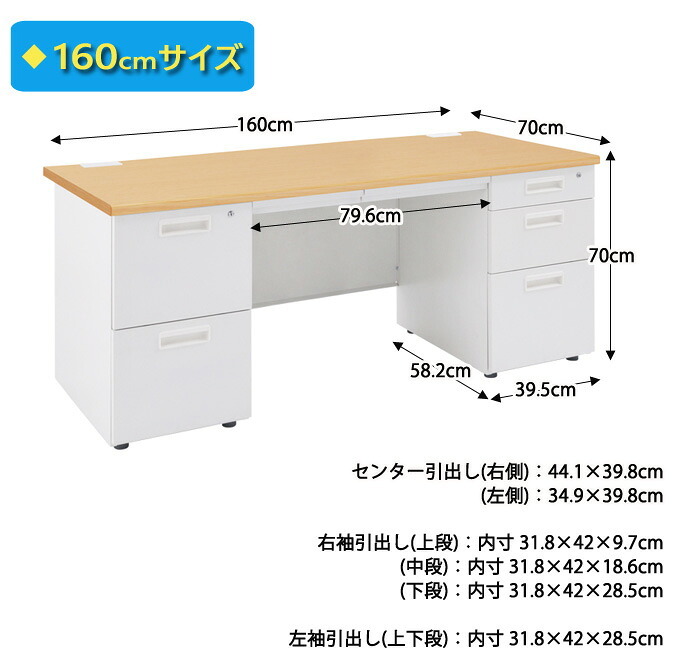 デスク チェア 法人宛限定 事務用両袖机 W1400 オフィス 事務机 両袖机 D700 H700 両袖 スチール 事務 オフィス机 OA 事務用 オフィス用 事務所用 机 ニューグレー 横幅140cm 奥行70cm 高さ70cm KD-147W