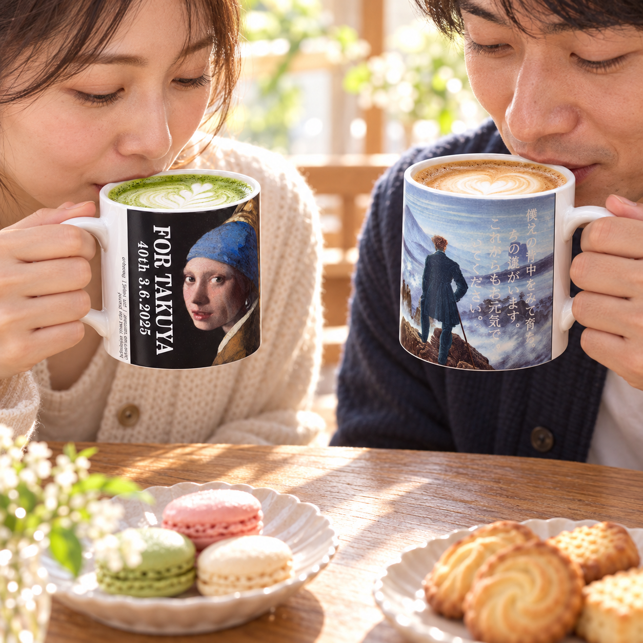 名入れ KONITZ 名画マグカップ 単品 専用BOX入り プレゼント フェルメール 真珠の耳飾りの少女 放浪者 誕生日 SXX