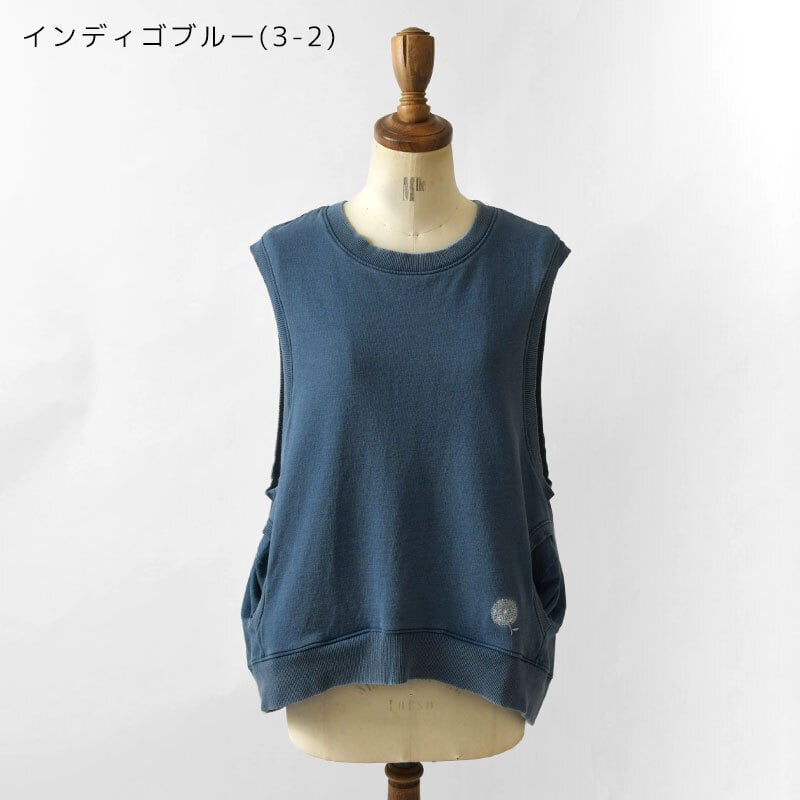 【BARNDOOR バーンドア】 コットン ミニ裏毛・バックスリット ベスト (1191145 1203013)レディース 春 夏 ゆったり 北欧 重ね着 レイヤード インディゴ ナチュラル 服 新作 シンプル おしゃれ コーディネート 人気 30代 40代 50代 60代 母の日 クリスマス ギフト プレゼント