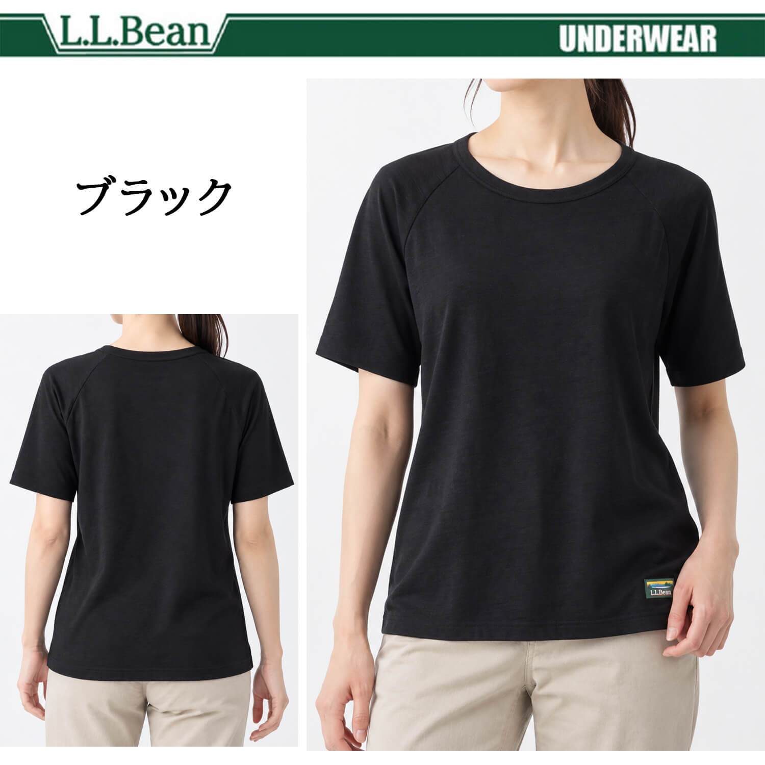 L.L.Bean エルエルビーン レディース 半袖インナーシャツ ドライ 吸湿速乾 吸水速乾 通気性 汗冷え防止 抗菌防臭 肌着 下着 Tシャツ トップス 登山用 トレーニングウェア スポーツウェア アウトドア ブランド M L XL 黒 karlas