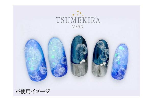 ネイルシール 海月 くらげ クラゲ ジェルネイル ネイルアート TSUMEKIRA ツメキラ NM-KRG-101 貼るだけ セルフネイル マニキュア デコレーション 幻想的 海 マリンデザイン ネイルパーツ