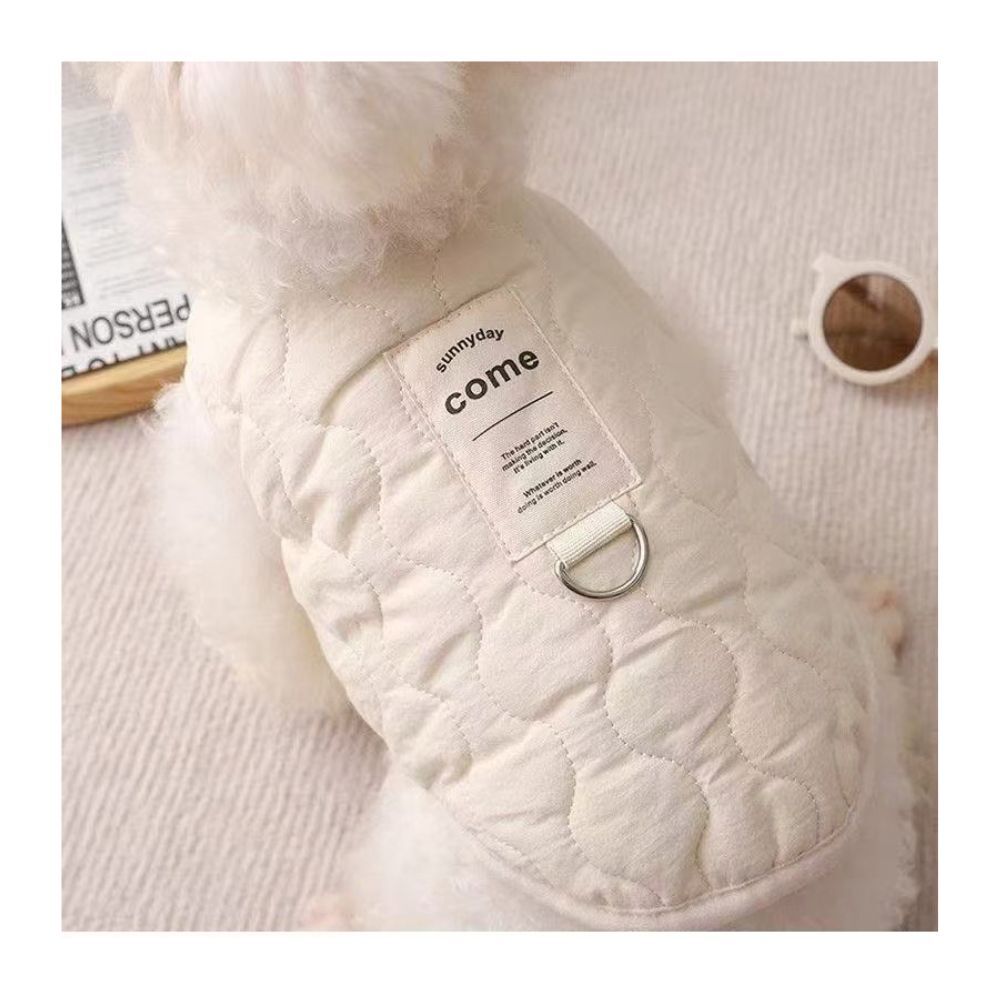 犬服 秋冬 犬用ベスト 防寒着 キルティング ボア 裏起毛 あったか ドッグウェア 小型犬 ペット服 袖なし スナップボタン 着脱簡単 おしゃれ かわいい 秋冬服 アイボリー カーキ S M L XL XXL コピー