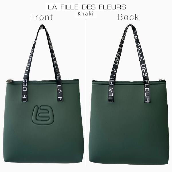 LA FILLE DES FLEURS トートバッグ レディースバッグ トラベルバッグ 大容量 A4 大きい ネオプレーン ナイロン 軽い 肩掛け バッグ レディース おしゃれ 旅行  軽量 縦型 トート ラ フィーユ デ フルール ブラック / ネイビー / カーキ 現品限り